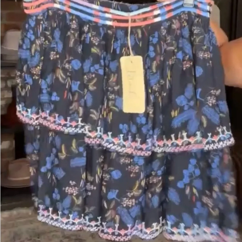 Anthropologie Let Me Be Tiered Boho Mini Skirt, NWT.      Size XS